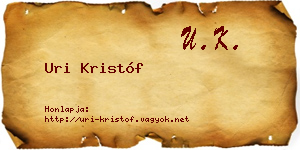 Uri Kristóf névjegykártya